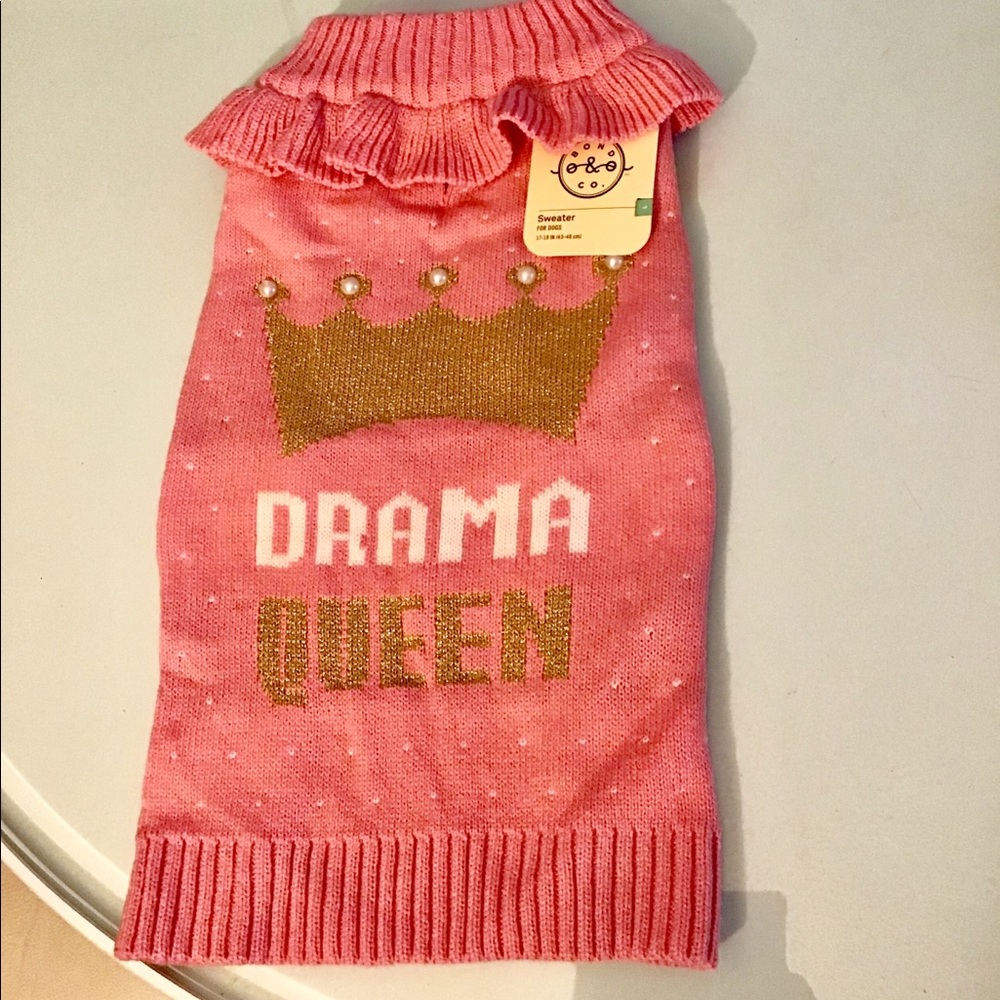 NEW pink sweater for dogs “Drama Queen”.